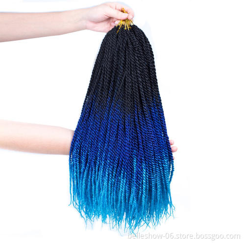 Hot sell wholesale senegalese crochet braid twist synthetic crochet hair extensions  ombre crochet twist braid
